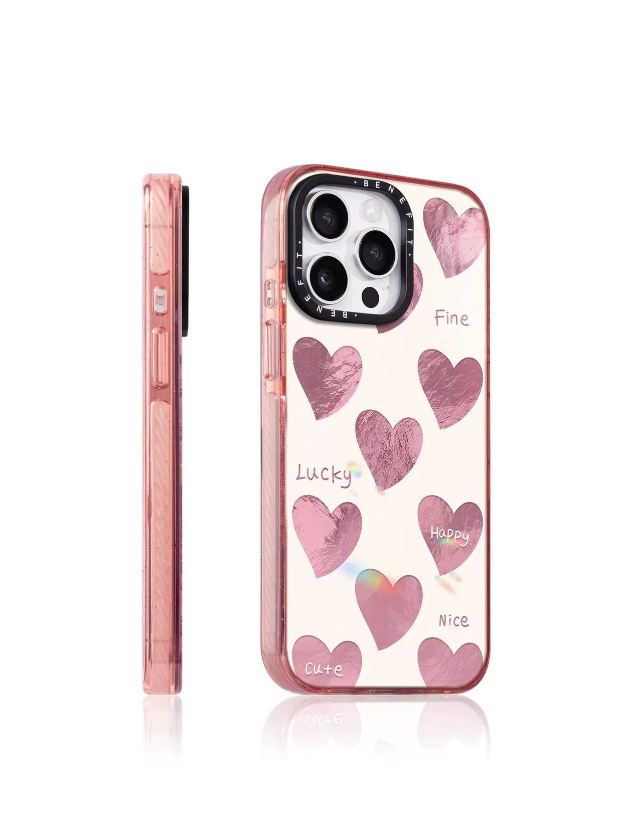 韓風滿屏鏤空愛心17適用於iphone16promax蘋果15PRO晶盾磁吸手機殼13新款14組12冰川紋防摔彩色邊框