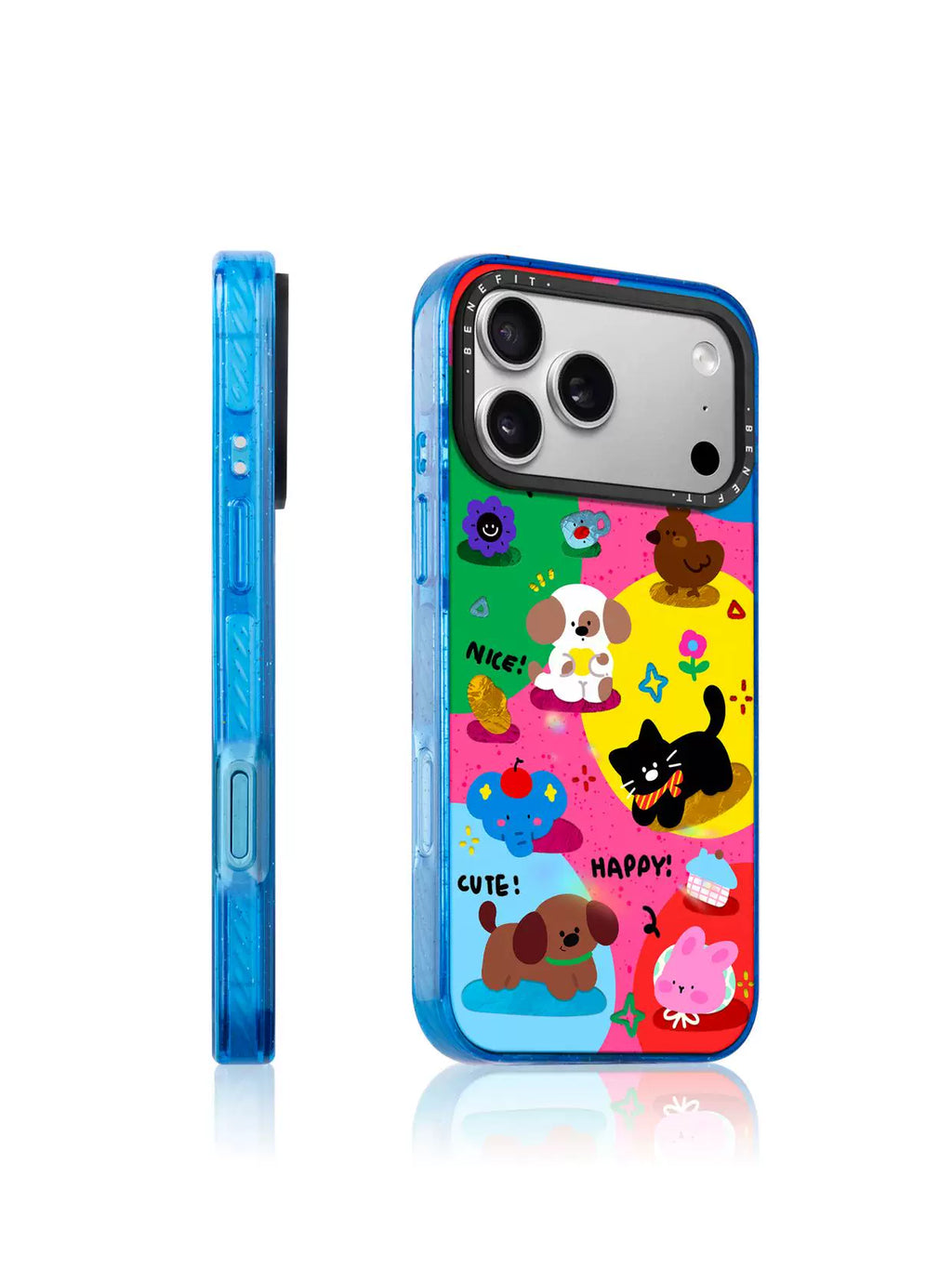 撞色拼接塗鴉小動物適用於iphone17promax蘋果16PRO晶盾磁吸手機殼15全新13組14冰河紋12防摔彩色邊框