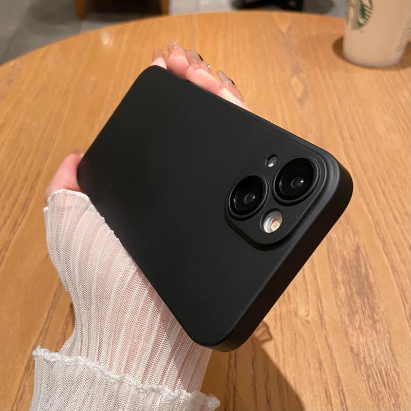 自帶鏡頭膜蘋果14promax手機殼iphone13超薄磨砂12pro高級感17硬殼11新款女15簡約純色16男防摔套air銀色適用