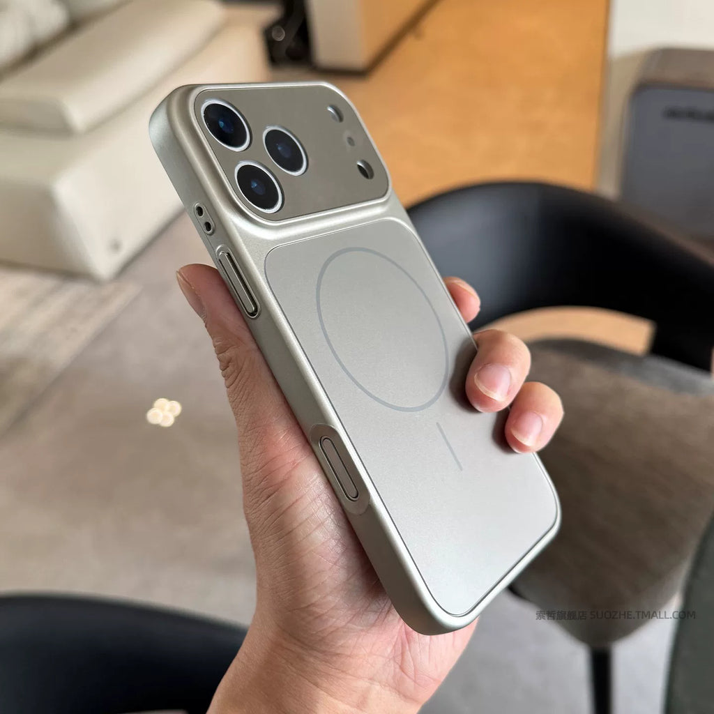 蘋果17promax手機殼自帶鏡頭膜iPhone16秒變17簡約個性鈦灰色細圈磁吸air電鍍膚感磨砂15全包14組3