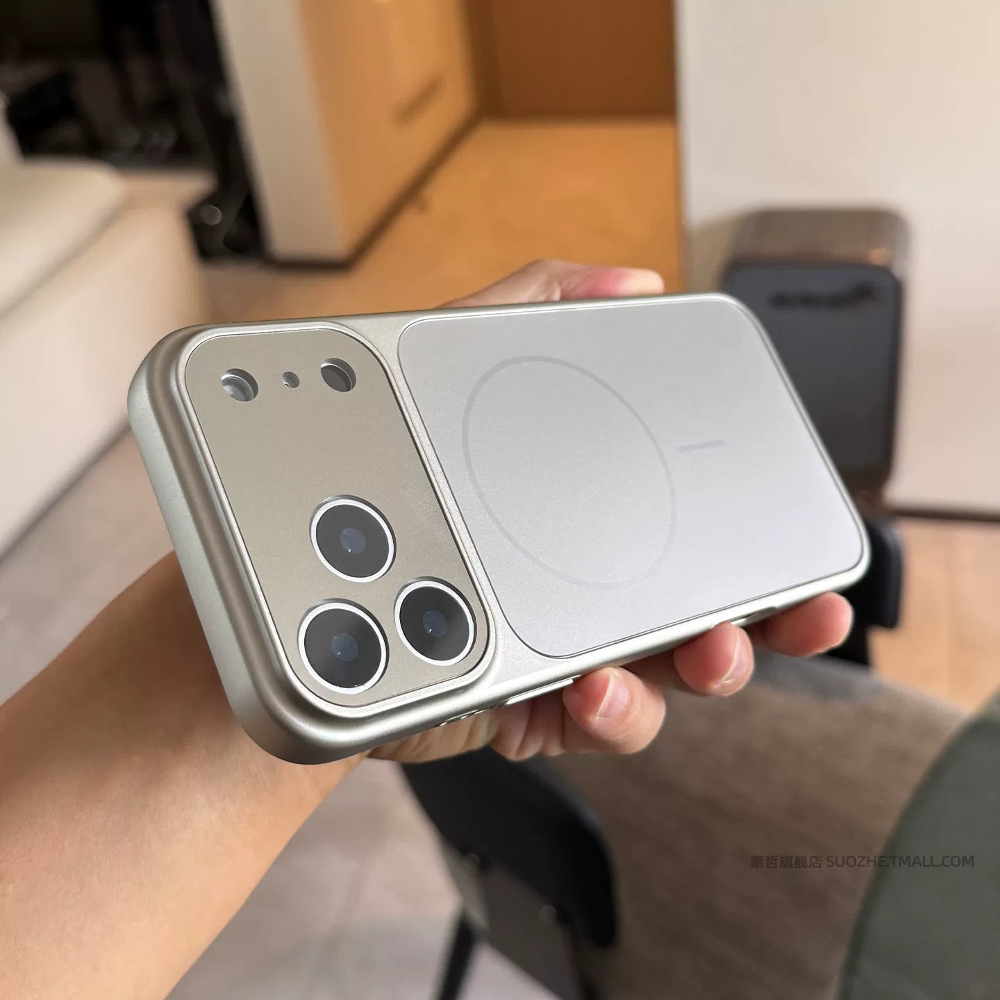 蘋果17promax手機殼自帶鏡頭膜iPhone16秒變17簡約個性鈦灰色細圈磁吸air電鍍膚感磨砂15全包14組3