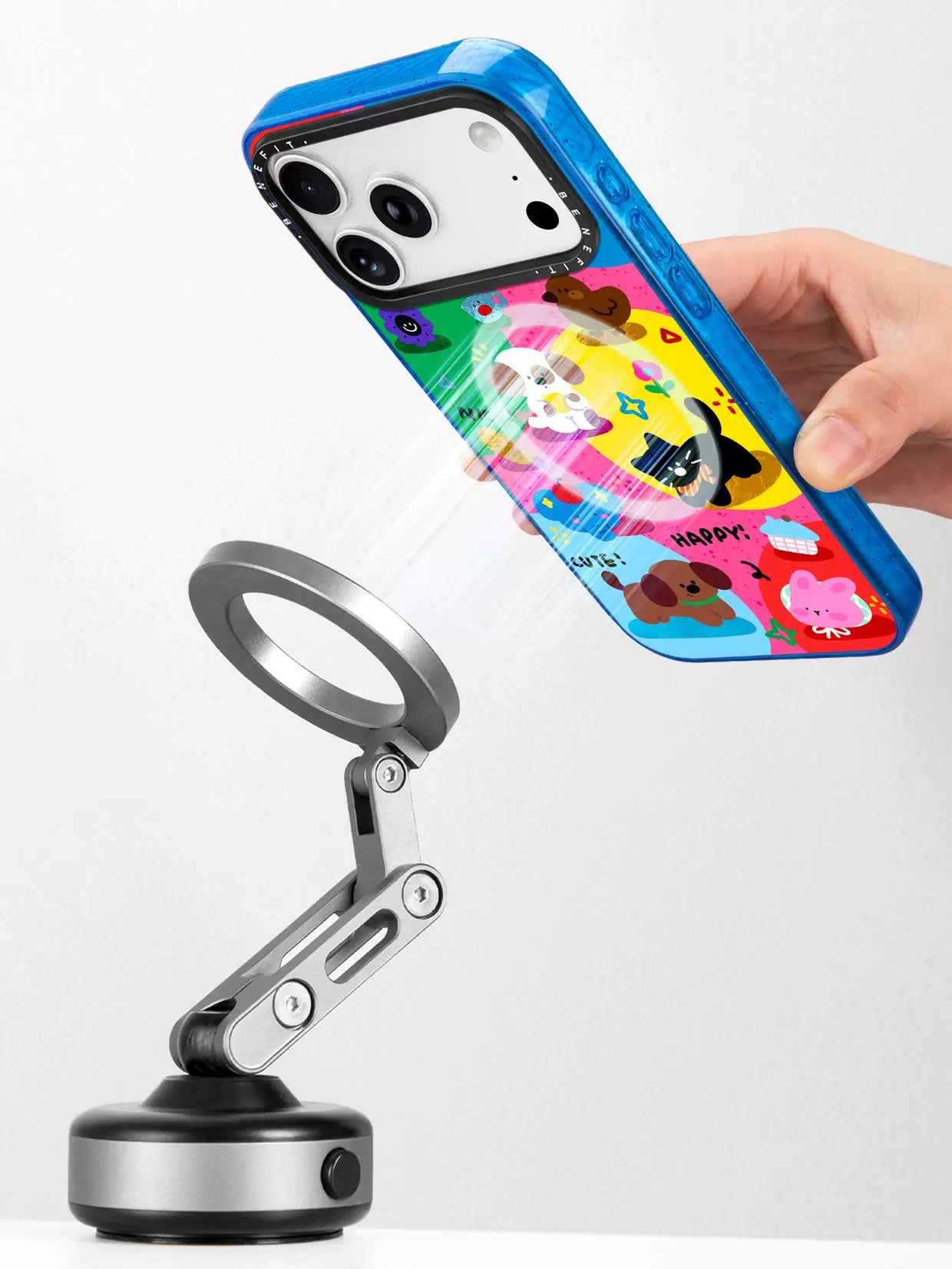 撞色拼接塗鴉小動物適用於iphone17promax蘋果16PRO晶盾磁吸手機殼15全新13組14冰河紋12防摔彩色邊框