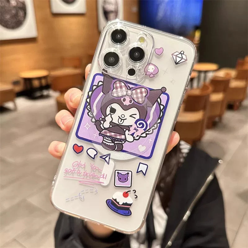 磁吸適用蘋果16pro手機殼iPhone17promax新款13可愛15庫洛米美樂蒂12卡通女11趣味閨蜜14plus無線充電