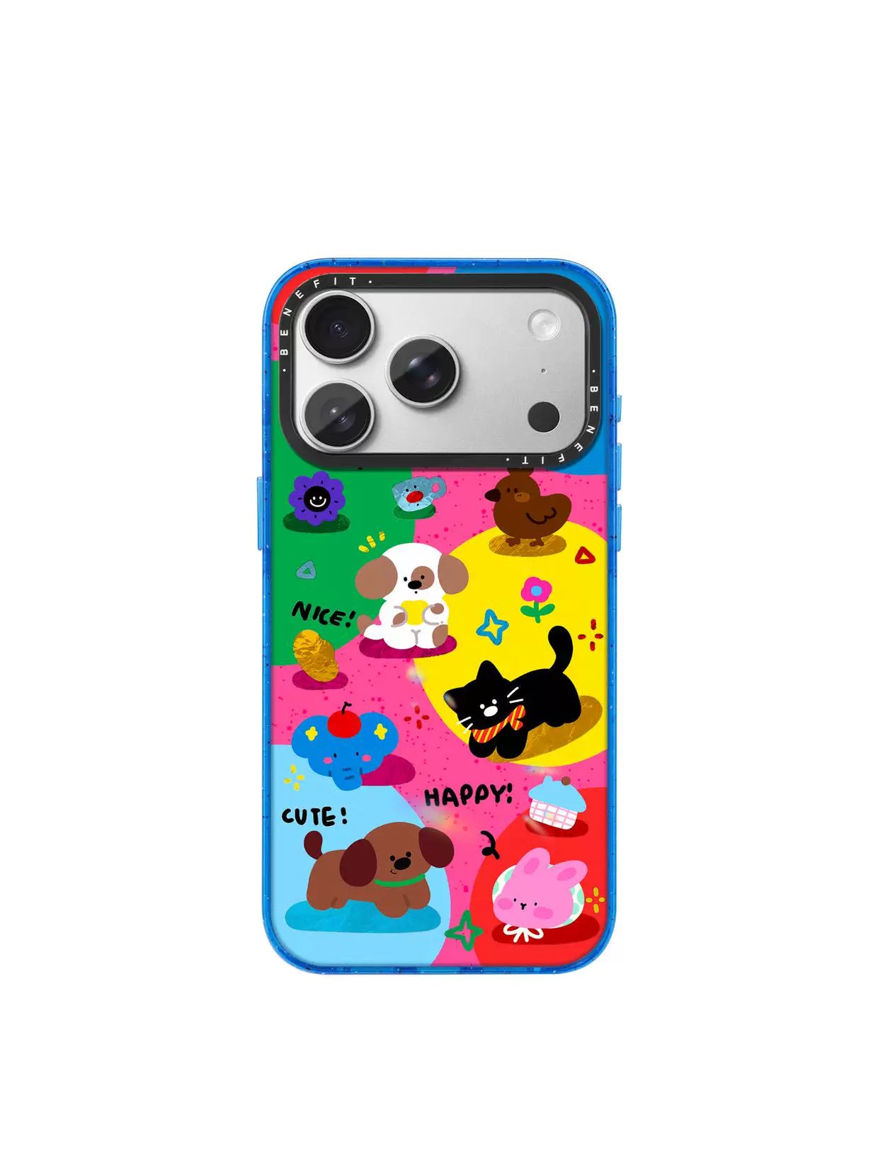 撞色拼接塗鴉小動物適用於iphone17promax蘋果16PRO晶盾磁吸手機殼15全新13組14冰河紋12防摔彩色邊框