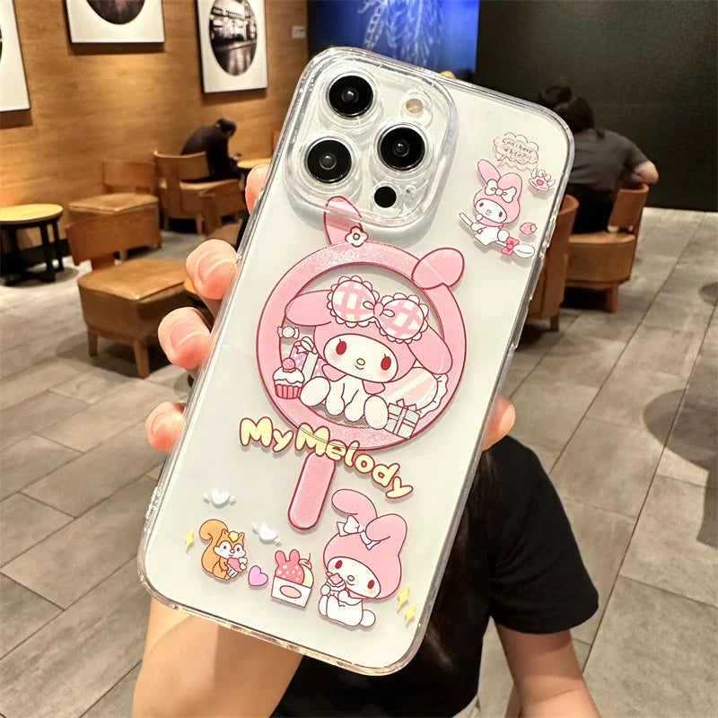 磁吸適用蘋果16pro手機殼iPhone17promax新款13可愛15庫洛米美樂蒂12卡通女11趣味閨蜜14plus無線充電