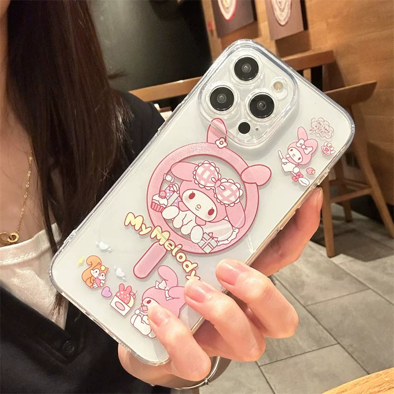 磁吸適用蘋果16pro手機殼iPhone17promax新款13可愛15庫洛米美樂蒂12卡通女11趣味閨蜜14plus無線充電